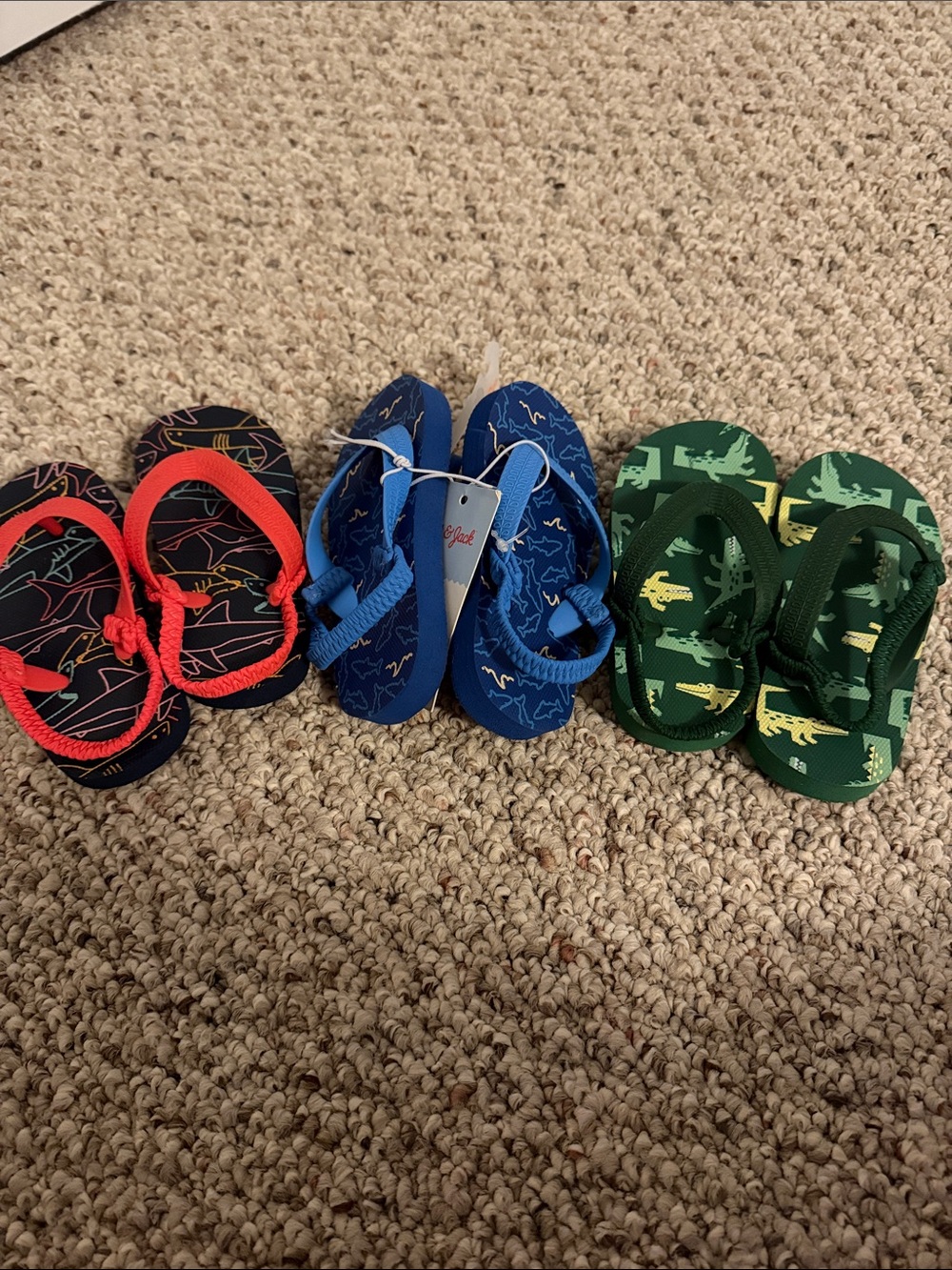 Cat & Jack Toddler Flip Flops - Lot of 3 Pairs